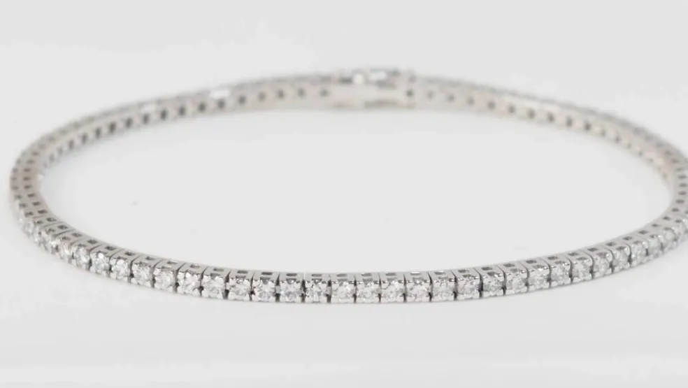 Bracelet rivière en or blanc et diamants
