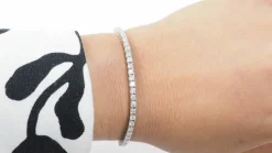Bracelet rivière en or blanc et diamants