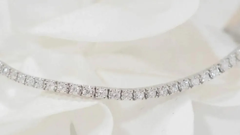 Bracelet rivière en or blanc et diamants 1ct