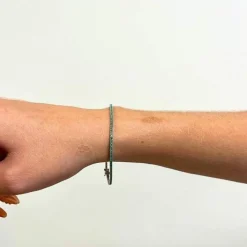 Bracelet Rivière en or blanc et émeraude
