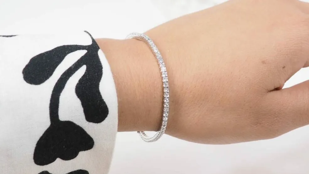 Bracelet rivière en or blanc et diamants