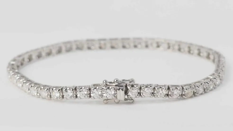 Bracelet rivière en or blanc et diamants