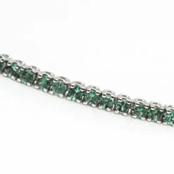 Bracelet Rivière en or blanc et émeraude