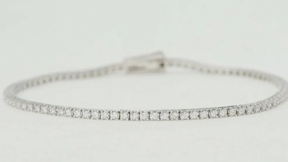 Bracelet rivière en or blanc et diamants 1ct