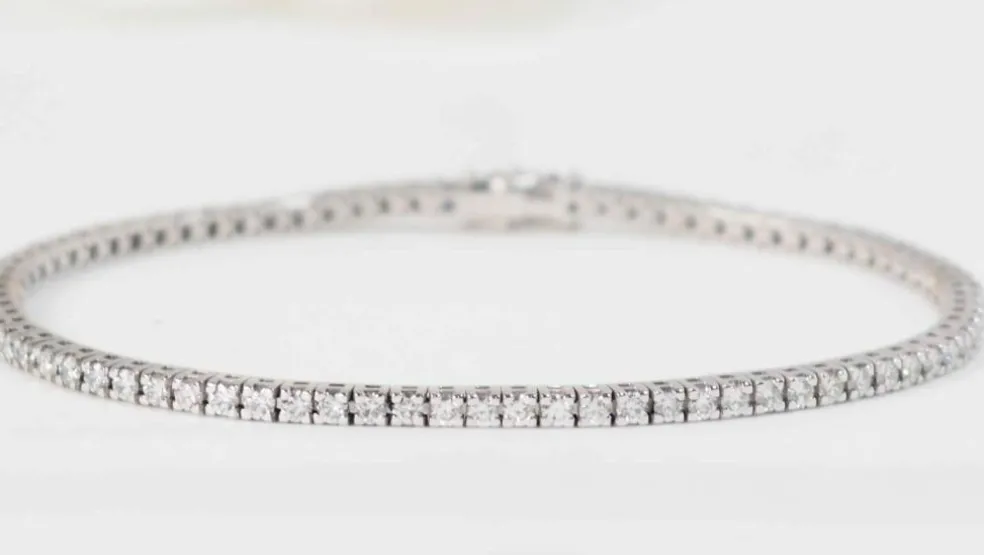 Bracelet rivière en or blanc et diamants