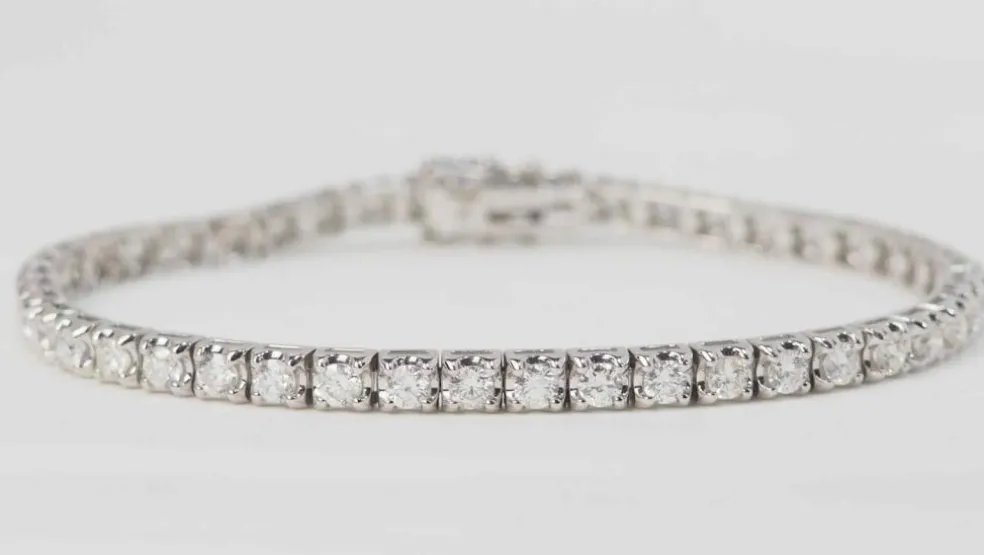Bracelet rivière en or blanc et diamants
