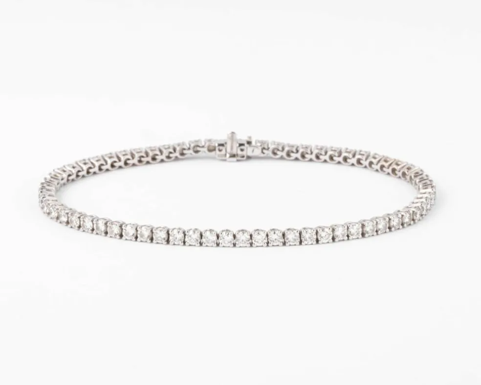 Bracelet Rivière en Or gris orné de diamant