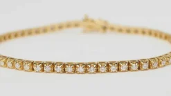 Bracelet rivière en or jaune et diamants 1,50ct