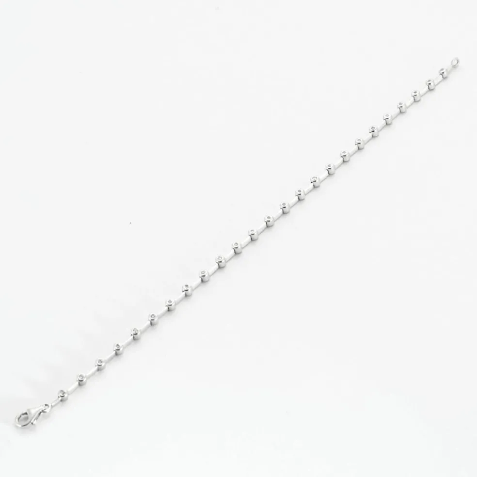 Bracelet rivière or blanc diamants