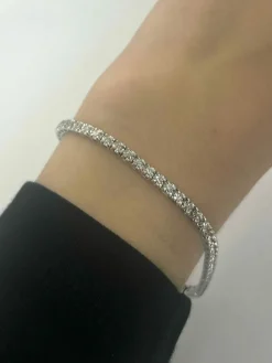 Bracelet Rivière or blanc et diamants 1,1 ct