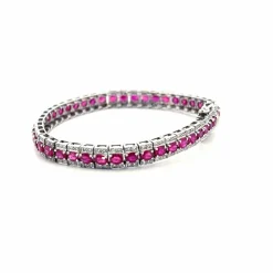 Bracelet Rivière Or Blanc 18k & Rubis
