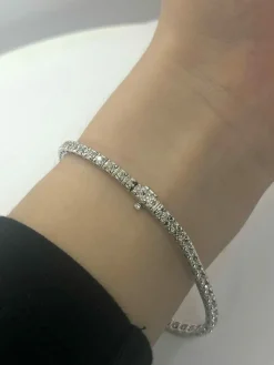 Bracelet Rivière or blanc et diamants 1,1 ct