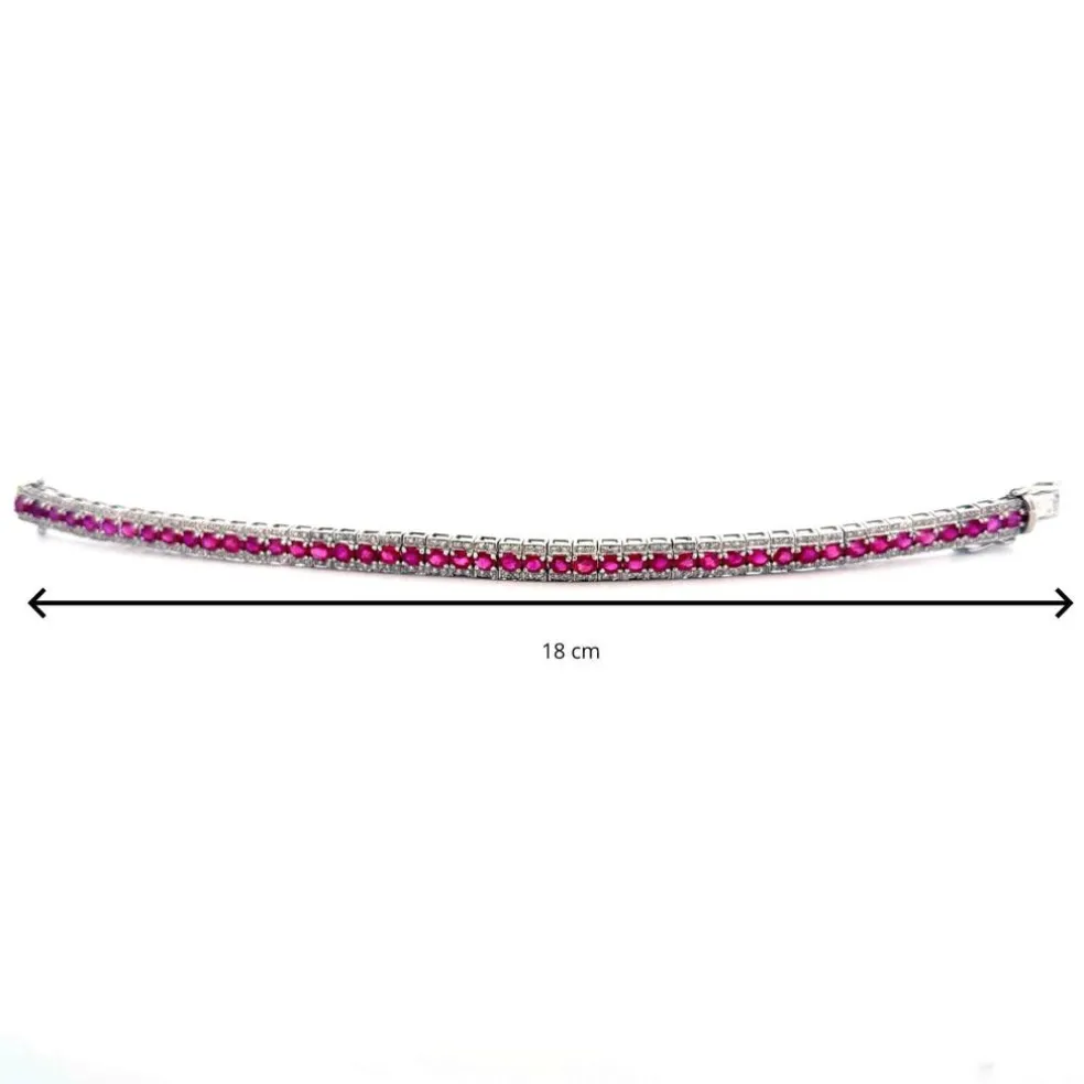 Bracelet Rivière Or Blanc 18k & Rubis