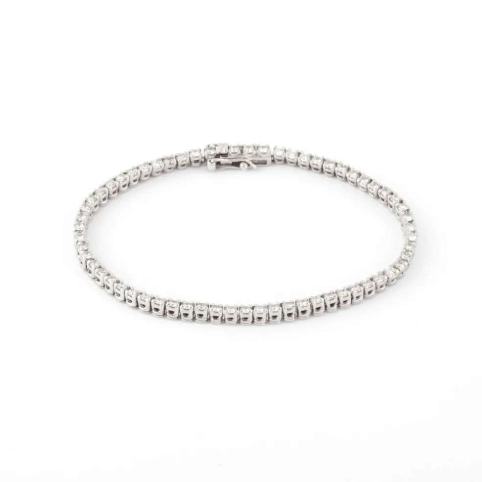 Bracelet rivière or gris en diamants