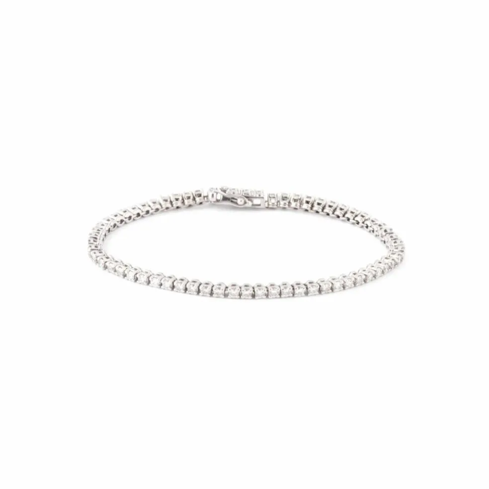 Bracelet rivière or gris en diamants