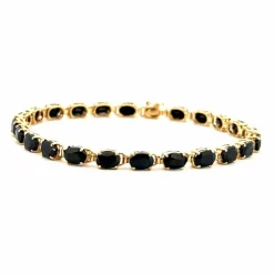 Bracelet Rivière Or Jaune 18k Saphirs