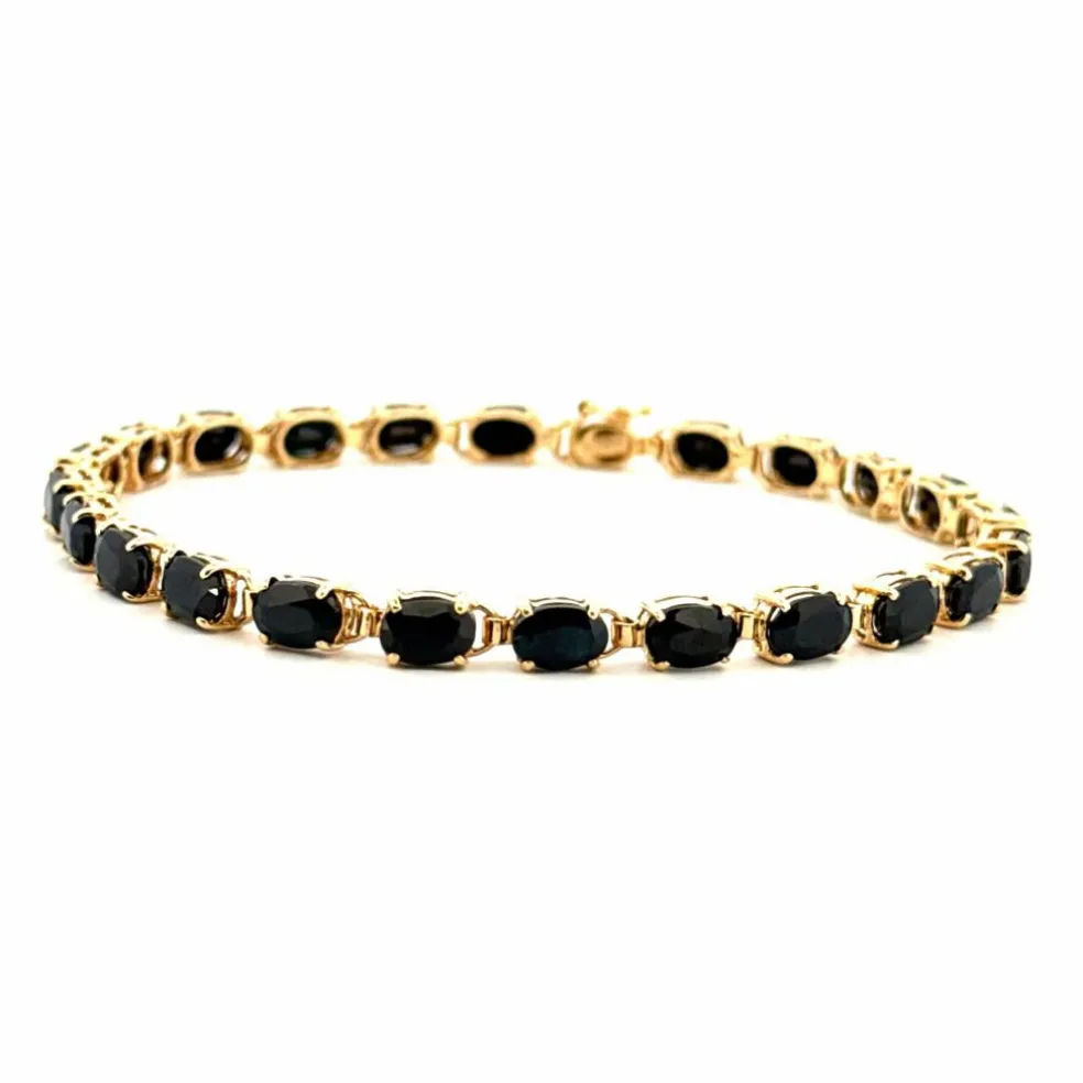 Bracelet Rivière Or Jaune 18k Saphirs