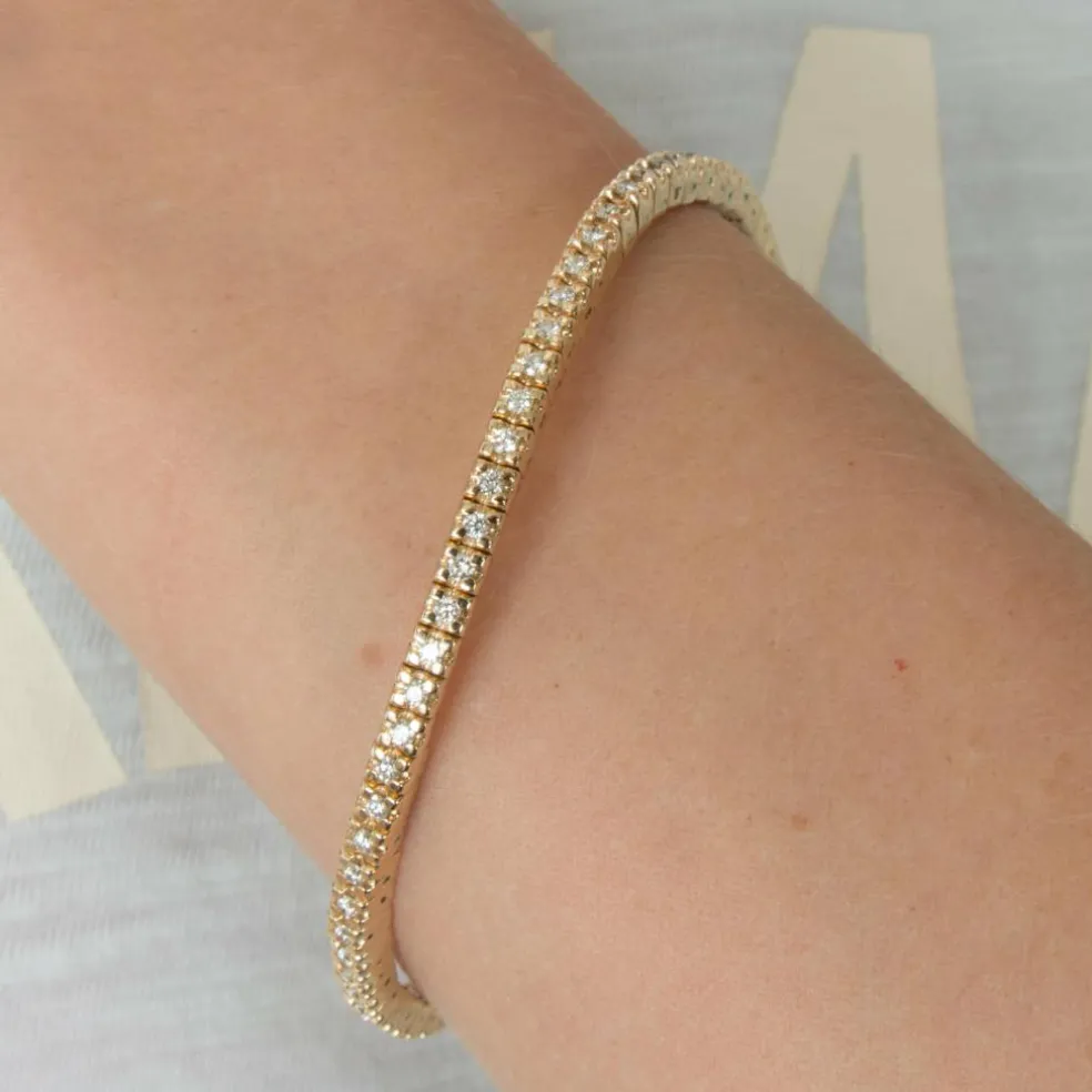 Bracelet Rivière Or jaune Diamants
