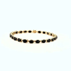 Bracelet Rivière Or Jaune 18k Saphirs