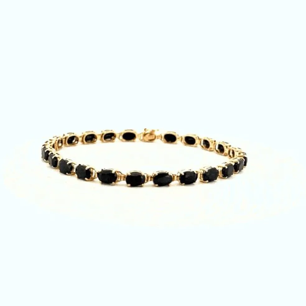 Bracelet Rivière Or Jaune 18k Saphirs