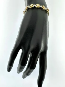Bracelet rétro deux ors avec diamants certifié HRD