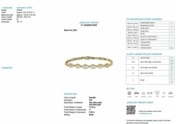 Bracelet rétro deux ors avec diamants certifié HRD