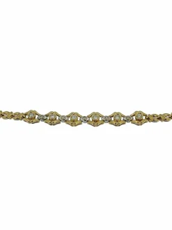 Bracelet rétro deux ors avec diamants certifié HRD