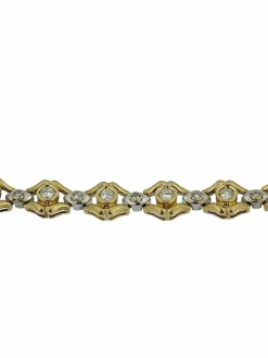 Bracelet rétro deux ors avec diamants certifié HRD