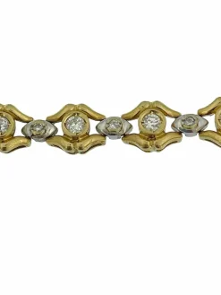 Bracelet rétro deux ors avec diamants certifié HRD