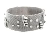 Bracelet rétro en tissu platine avec diamants de 7,50 ct