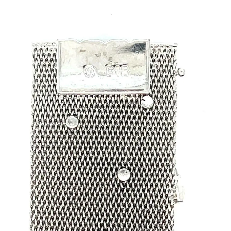 Bracelet rétro en tissu platine avec diamants de 7,50 ct
