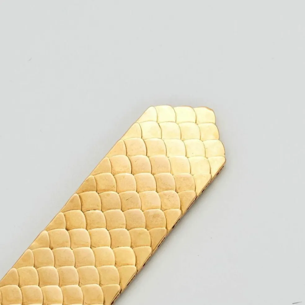 Bracelet ruban en or jaune à maille "nid d'abeille"