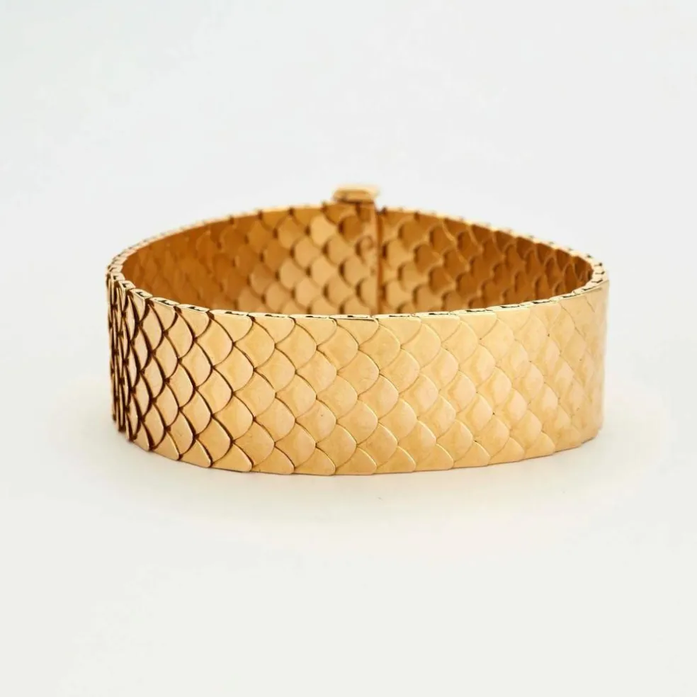 Bracelet ruban en or jaune à maille "nid d'abeille"