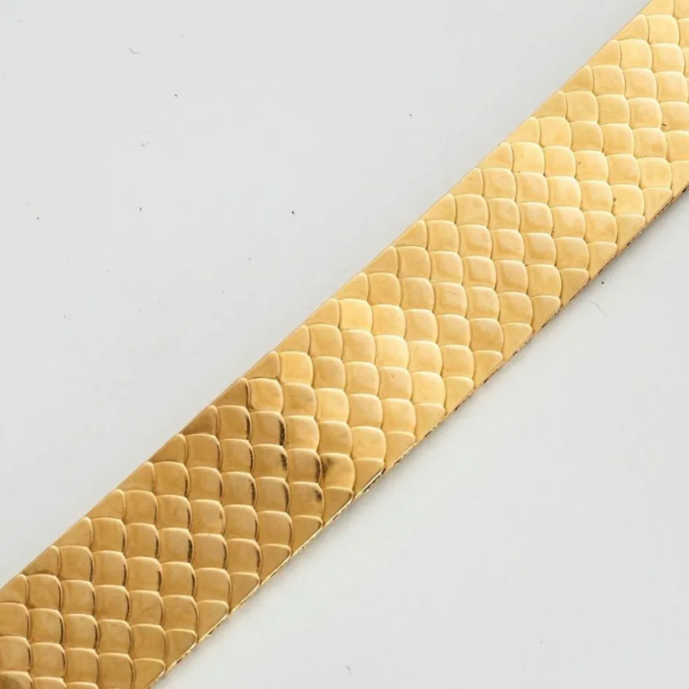 Bracelet ruban en or jaune à maille "nid d'abeille"