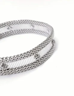 Bracelet ruban or blanc et diamants 1950-1960