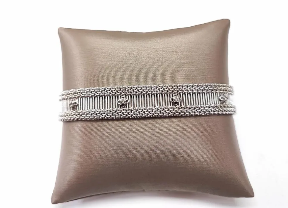 Bracelet ruban or blanc et diamants 1950-1960