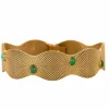 Bracelet ruban, or jaune et turquoise