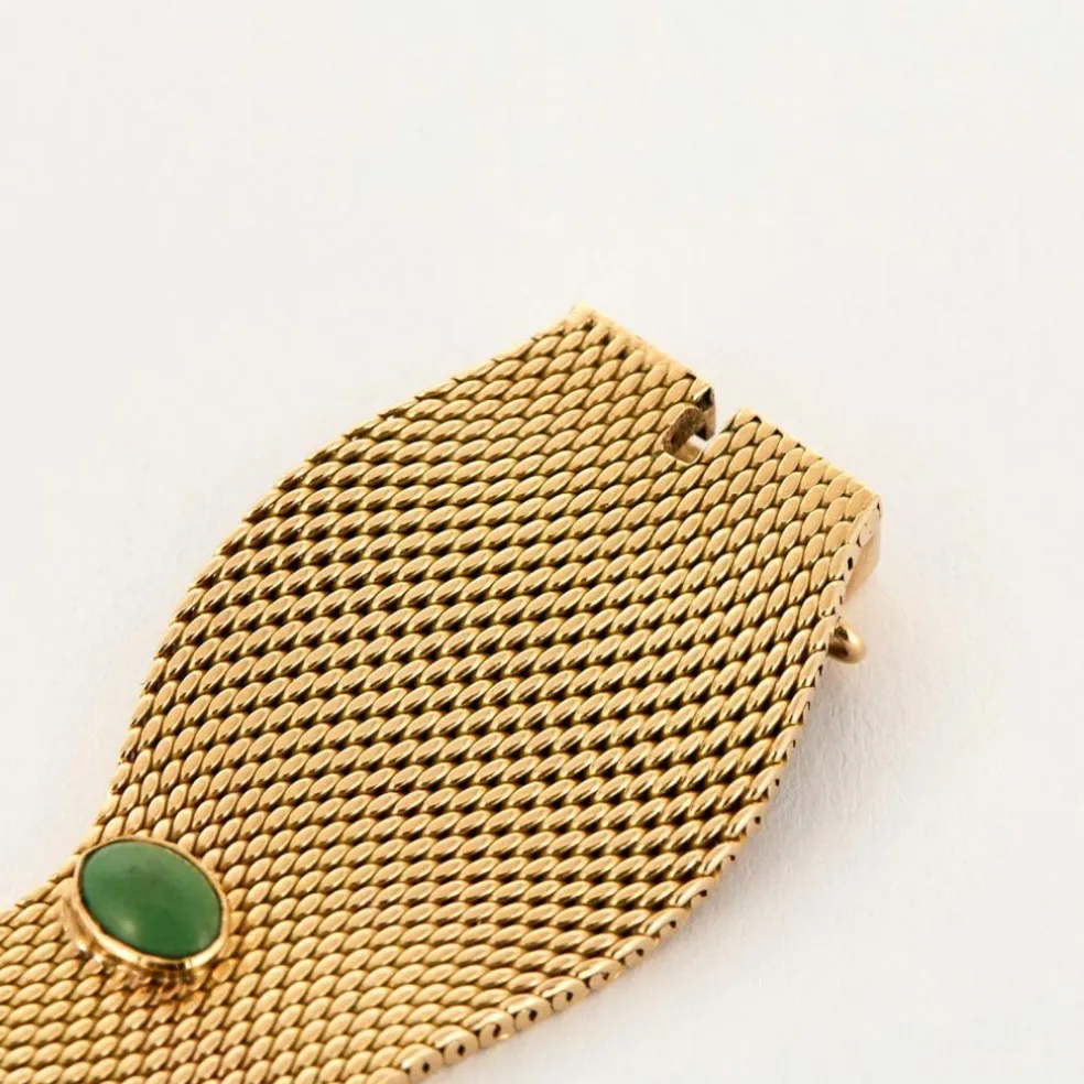 Bracelet ruban, or jaune et turquoise