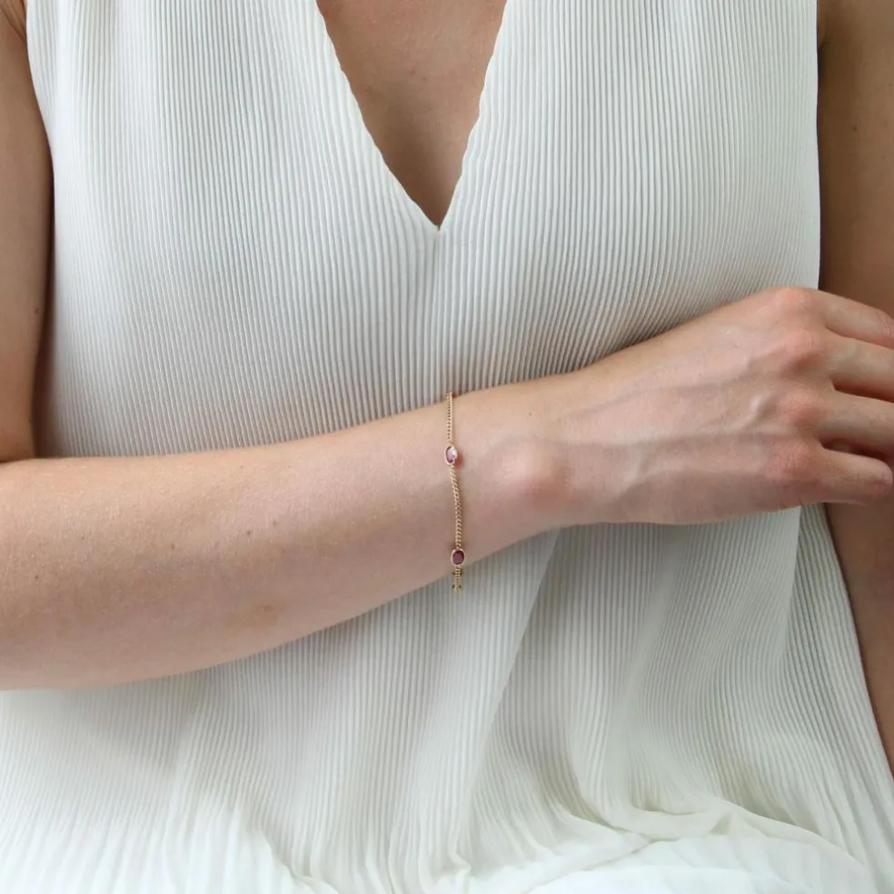 Bracelet rubis et chaine en or