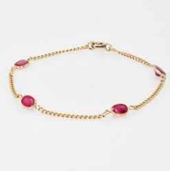 Bracelet rubis et chaine en or