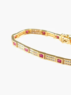 BRACELET RUBIS OR JAUNE