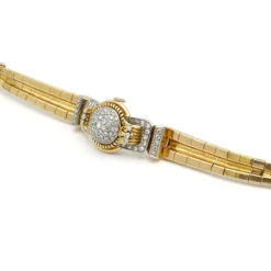 Bracelet 50s en Or jaune, Platine & diamants