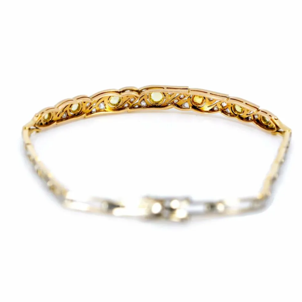 Bracelet Saphirs jaunes, diamants