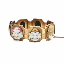 Bracelet "sept visages" Or jaune Céramique