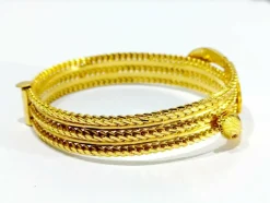 Bracelet serpent or jaune et rubis
