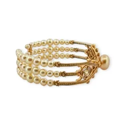 Bracelet signé Alessio Boschi , or , perles et diamants jaunes