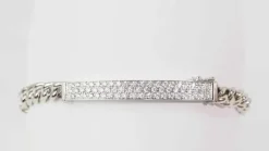 Bracelet souple en or blanc pavé de diamants