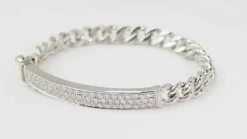 Bracelet souple en or blanc pavé de diamants