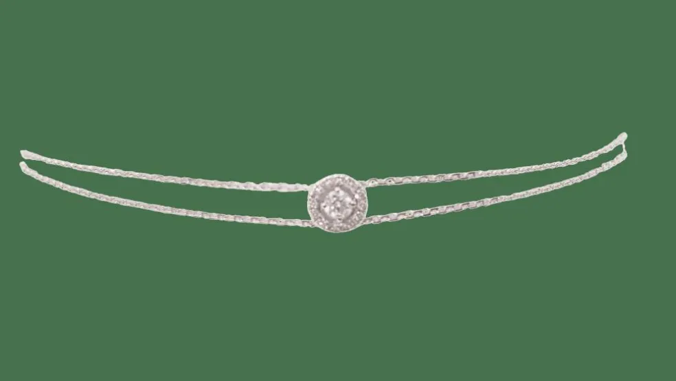 Bracelet souple or gris diamants