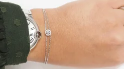 Bracelet souple or gris diamants
